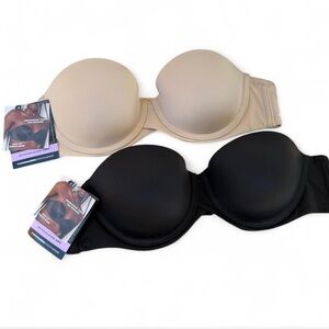Black and Almond Strapless Bras